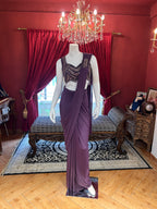 Wine Whisper Draped Saree With Full Mirror Work Blouse