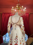 White Colour Floral Embroidered Lehenga