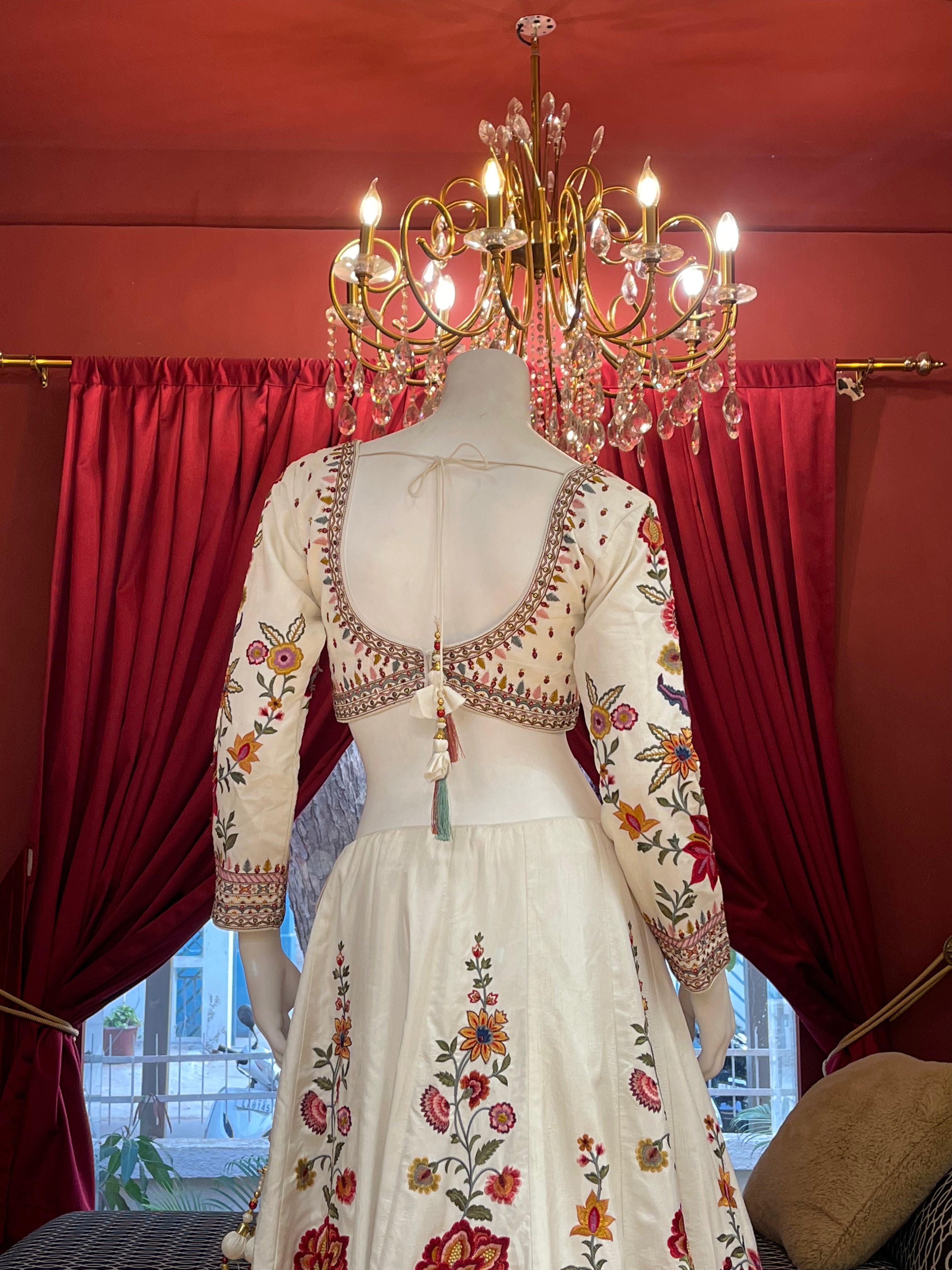 Milky Bloom Embroidered Lehenga