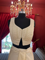 Whispering Veil Draping Saree With Pearl Blouse