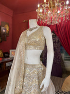 Ivory Sequin Lehenga X Orepiya