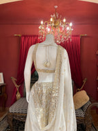 Ivory Sequin Lehenga X Orepiya