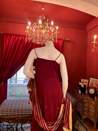 Maroon Sharara With Mirror Work Spaghetti Strap Kurti