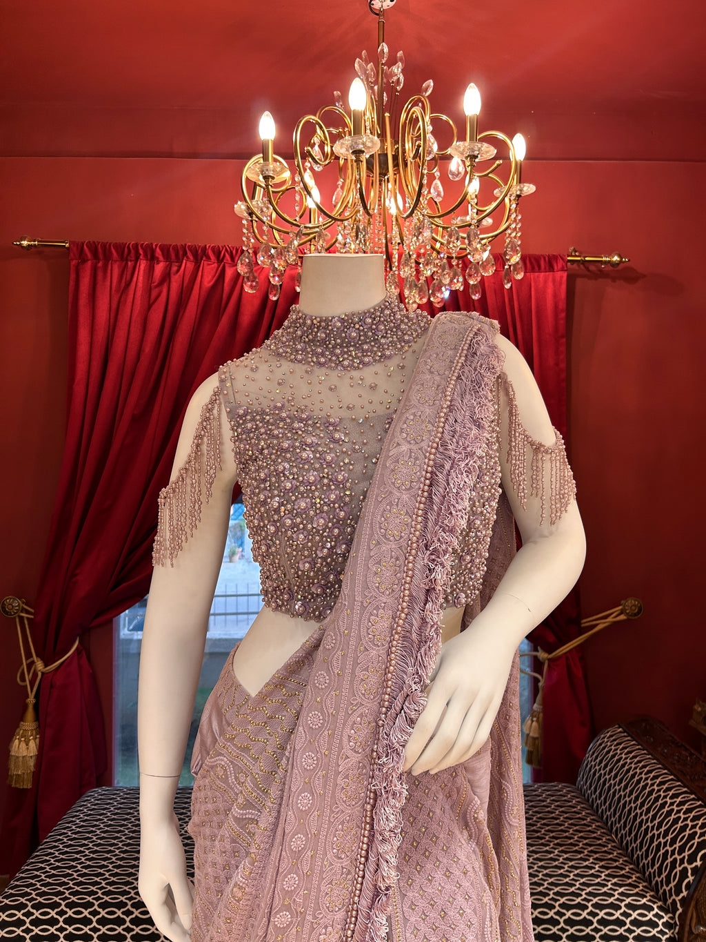 Pearl Symphony Lavender Draping Saree