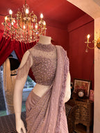 Pearl Symphony Lavender Draping Saree