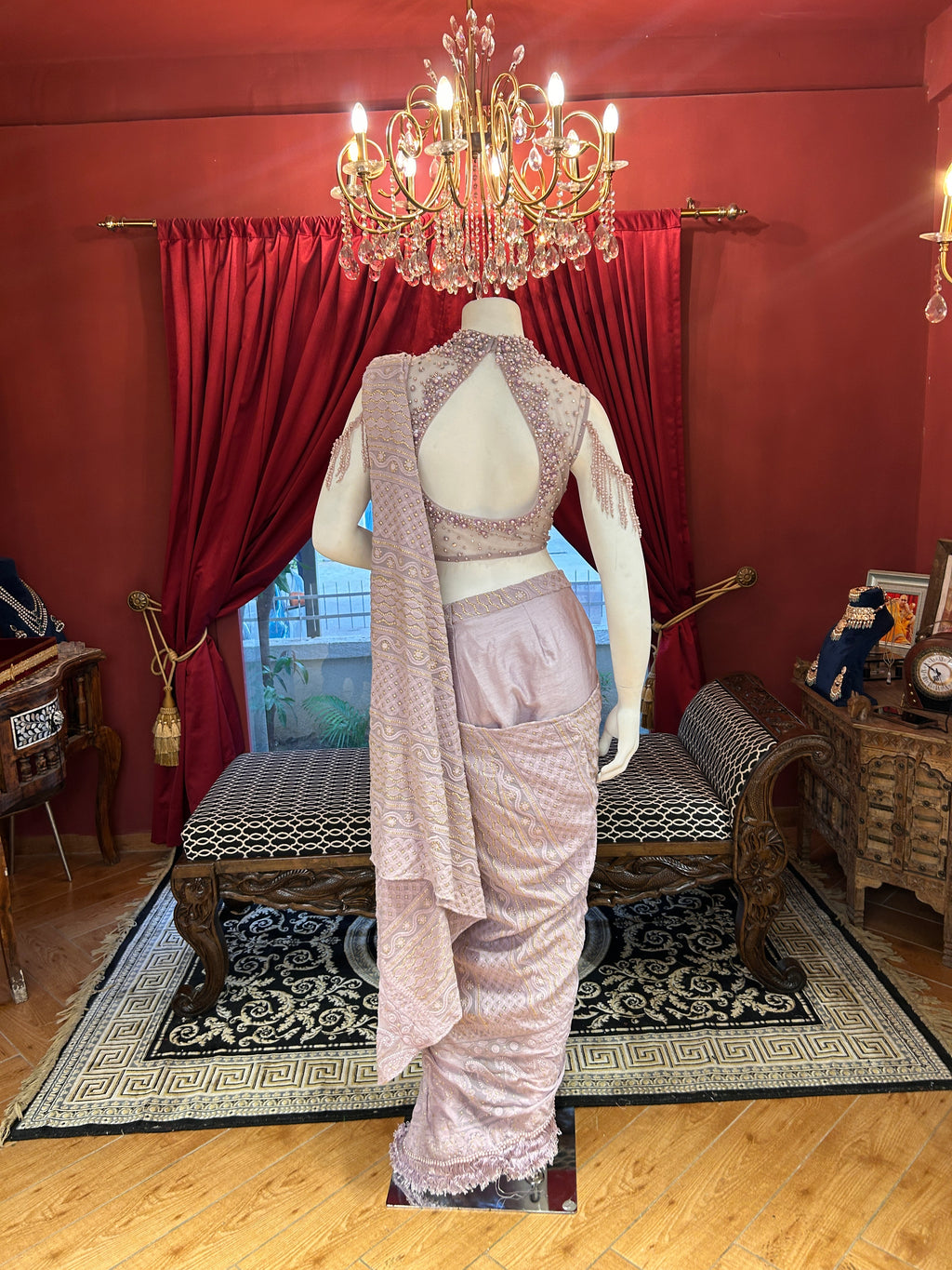 Pearl Symphony Lavender Draping Saree