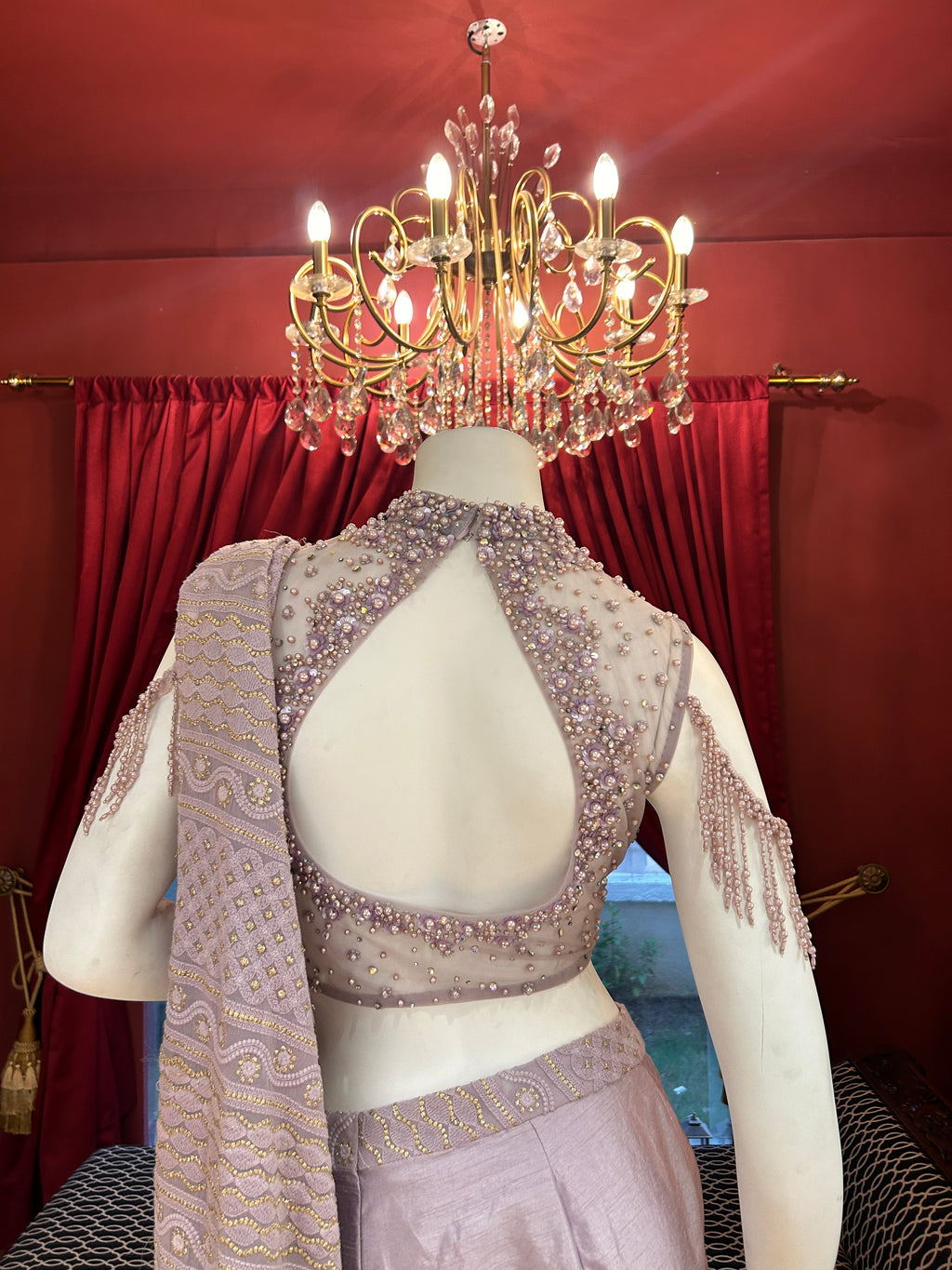 Pearl Symphony Lavender Draping Saree