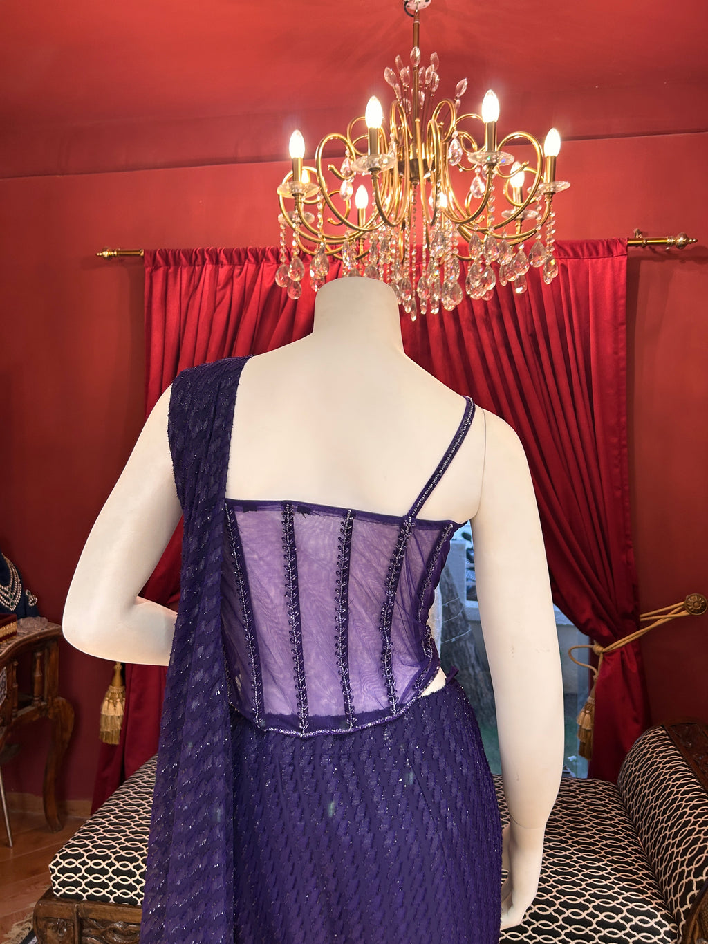 Purple Corset Saree