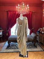 Golden Pleated Saree