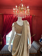 Golden Pleated Saree