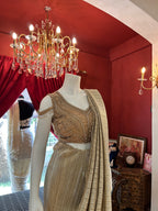 Golden Pleated Saree