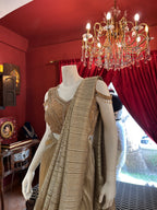 Golden Pleated Saree