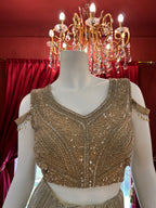 Golden Pleated Saree