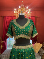 Green Bandhani Lahenga