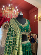 Green Bandhani Lahenga