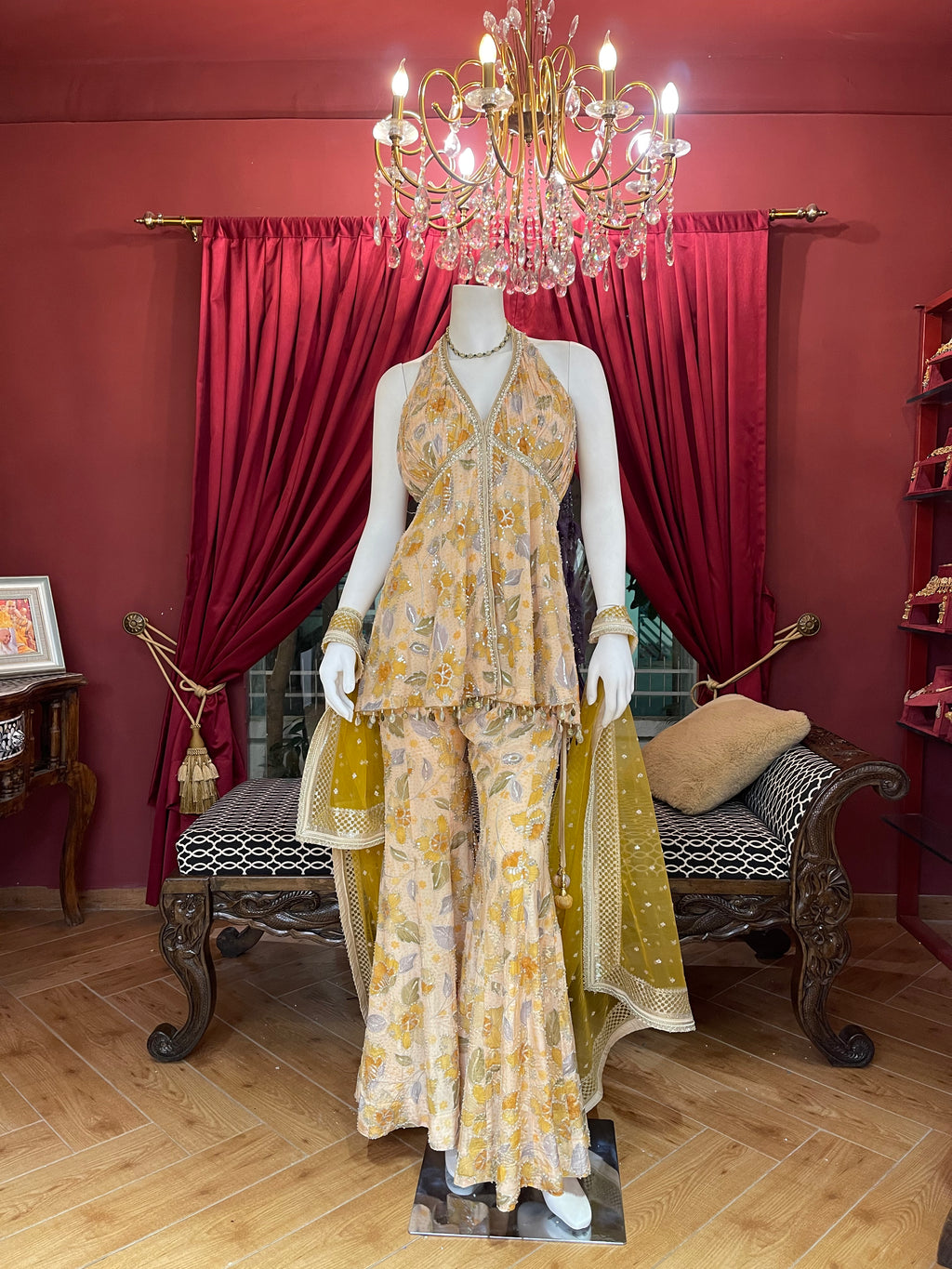 Yellow Mahima Mahajan Peplum Set X Devanshi