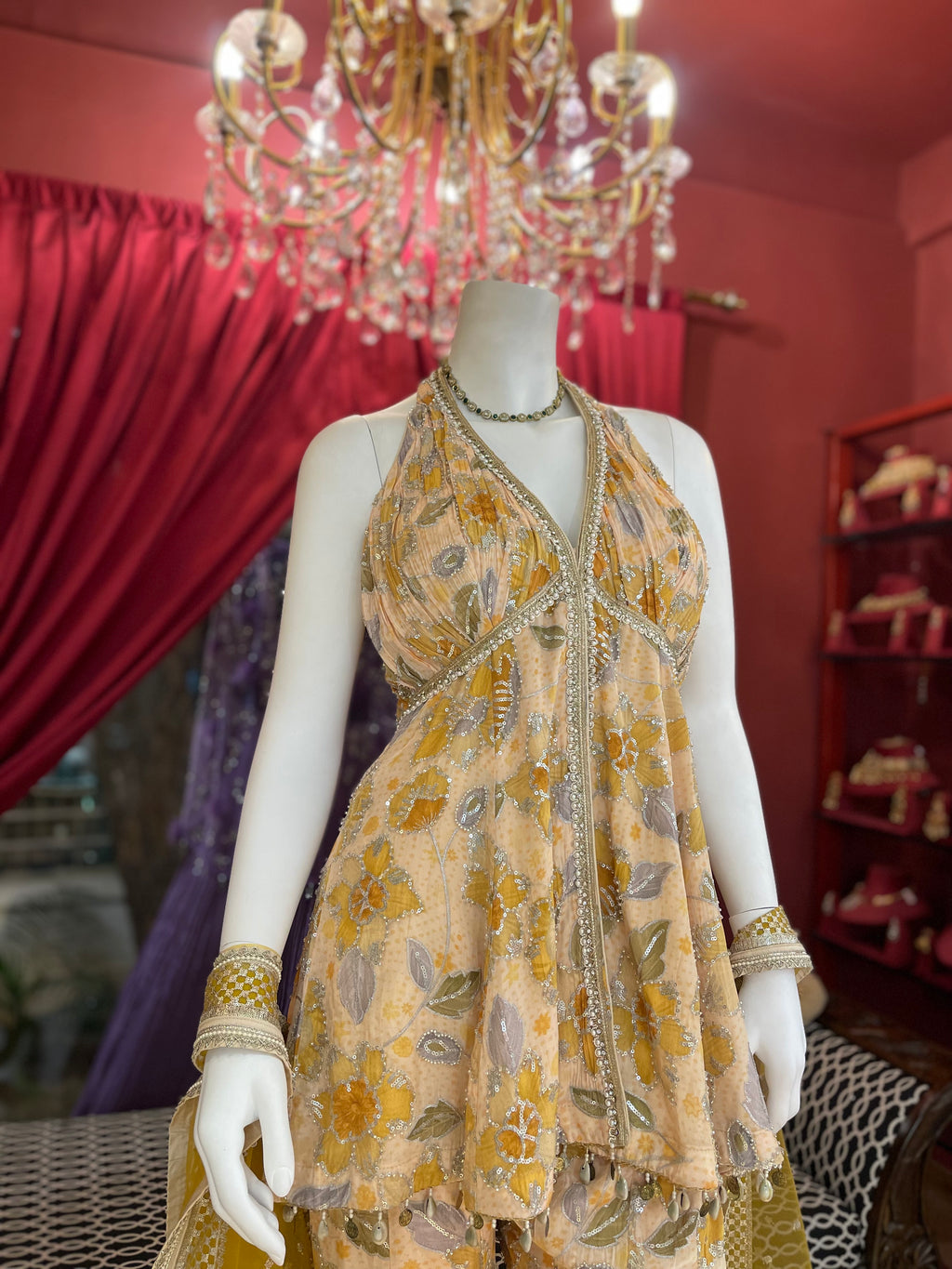 Yellow Mahima Mahajan Peplum Set X Devanshi