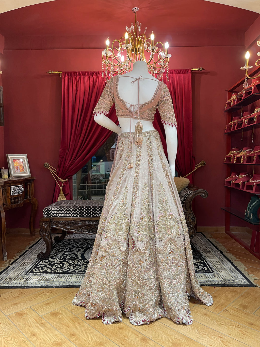 Bronze Pink Bridal Lehenga