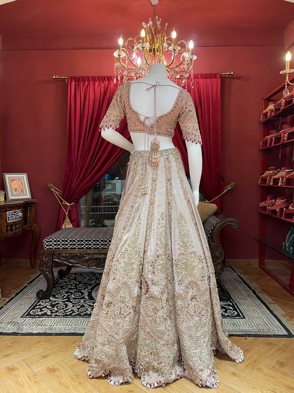 Bronze Pink Bridal Lehenga