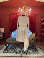 Ivory Embroidered Sherwani With Belt