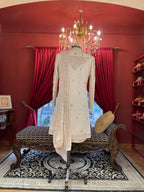 Ivory Embroidered Sherwani With Belt