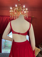 Red Lehenga Choli with Moti Handwork Blouse
