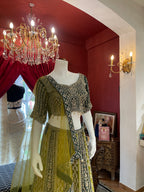Peacock Green Kali Lehenga Set