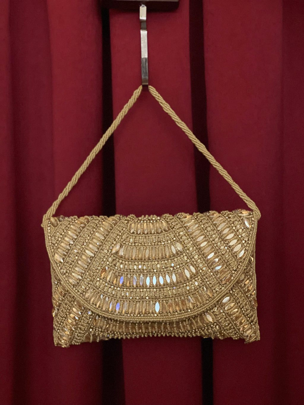 Golden Embroidered Crystal Work