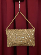 Golden Embroidered Crystal Work