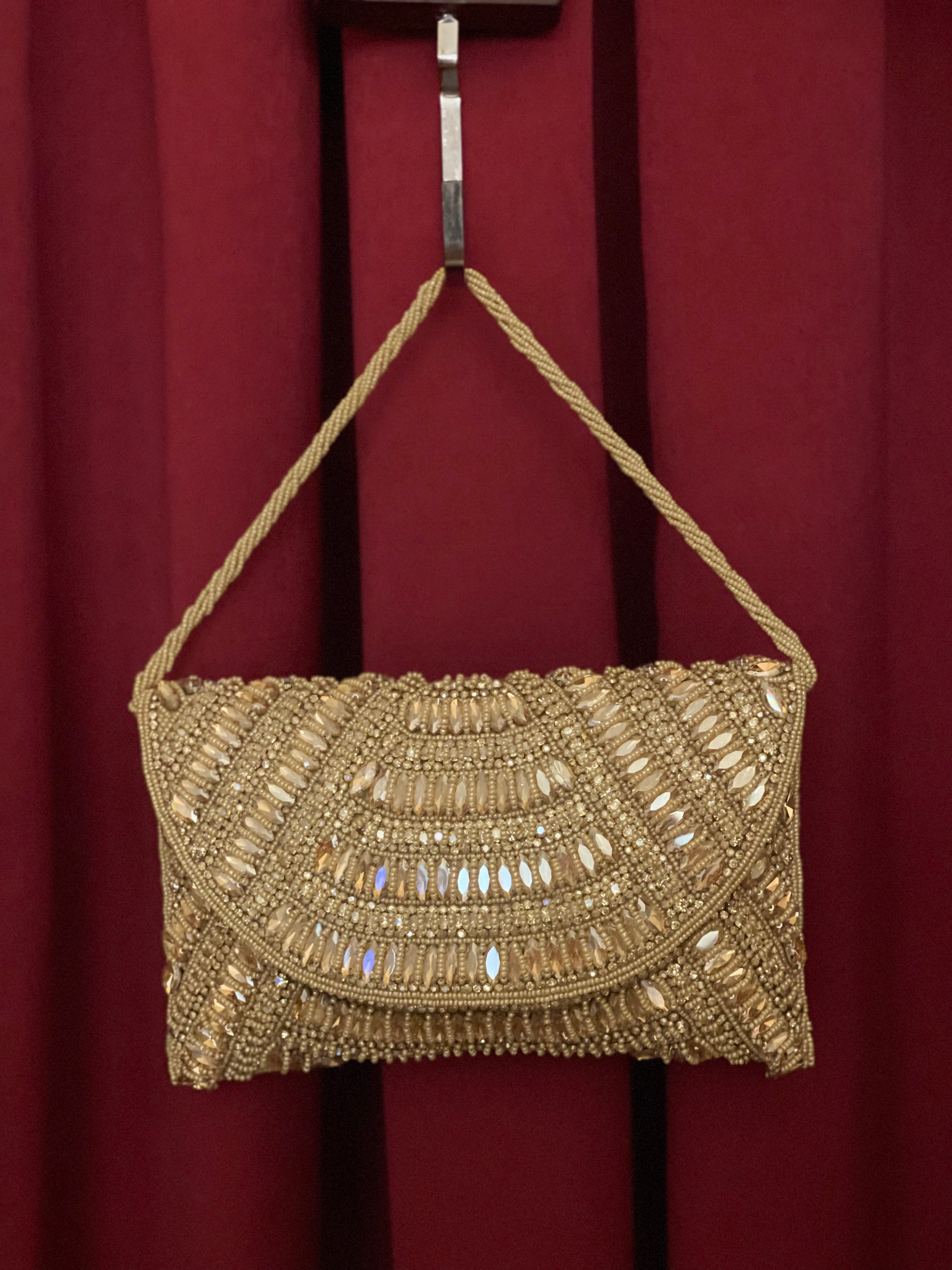Golden Embroidered Crystal Work