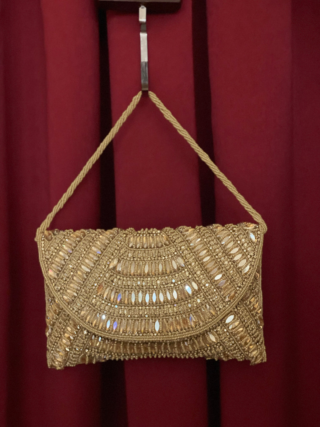 Golden Embroidered Crystal Work