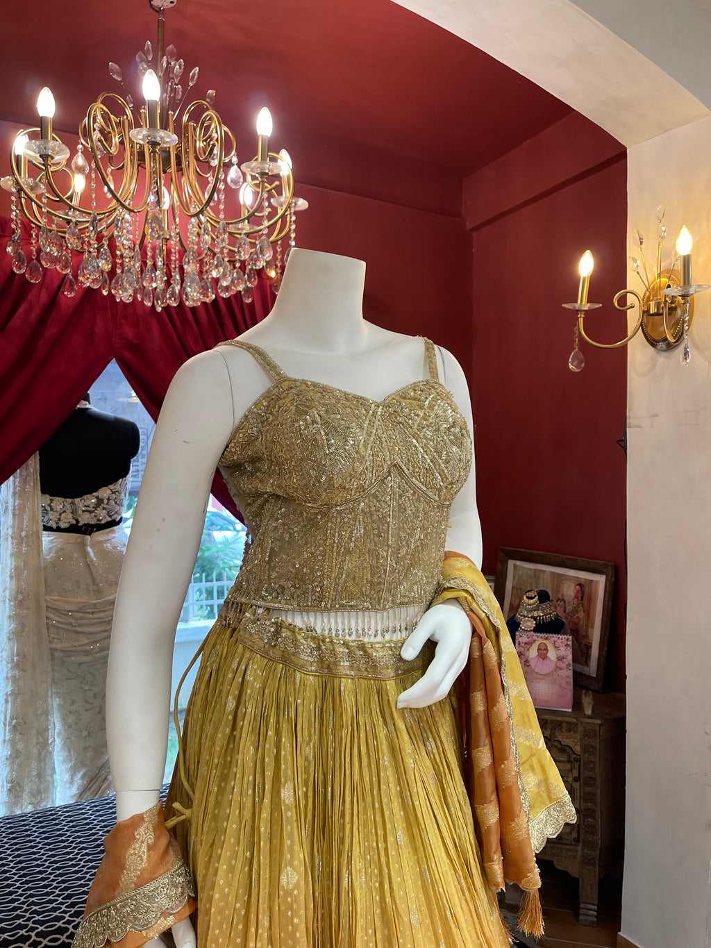Haldi Ombre Lehenga Set