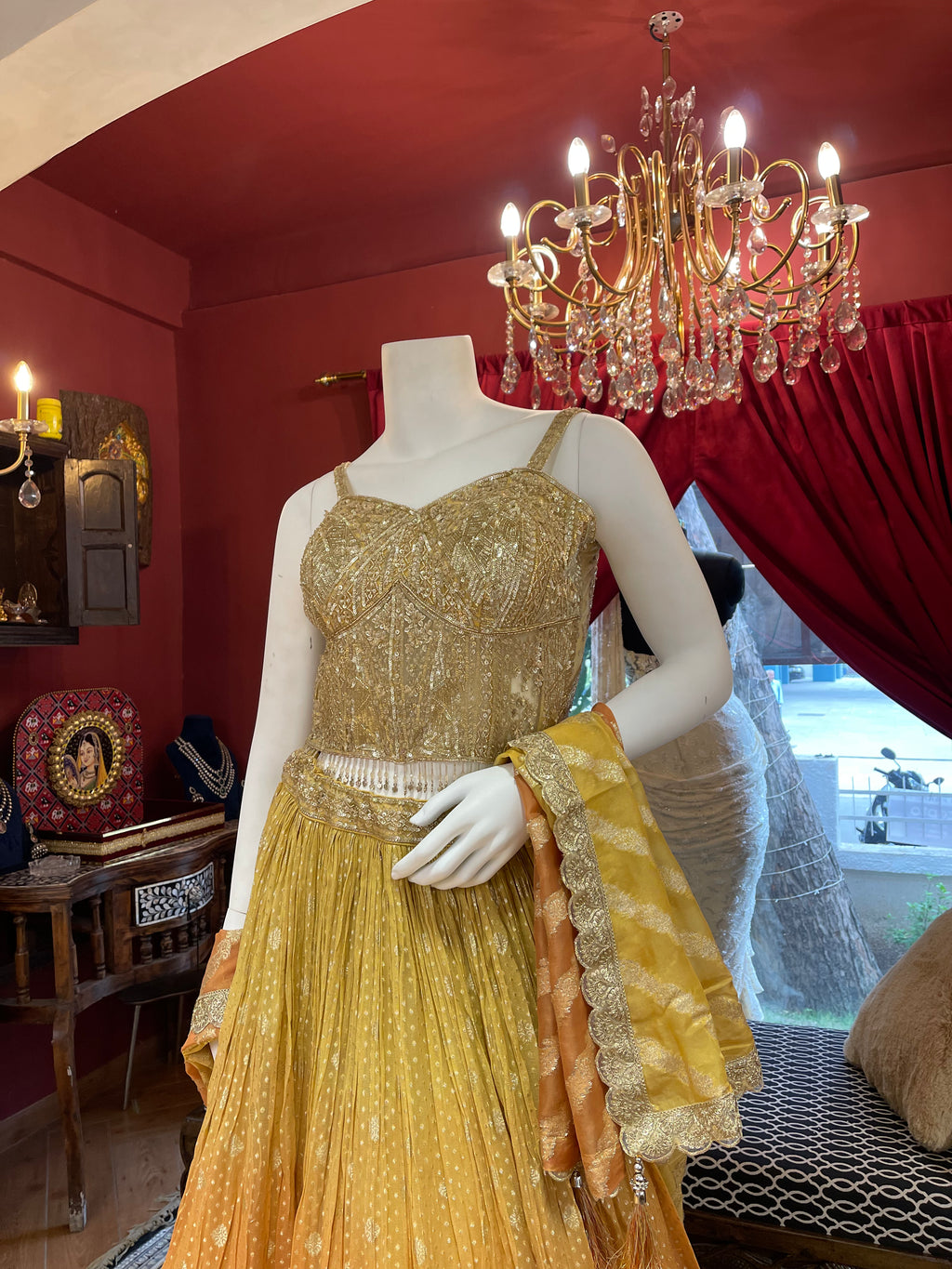 Haldi Ombre Lehenga Set