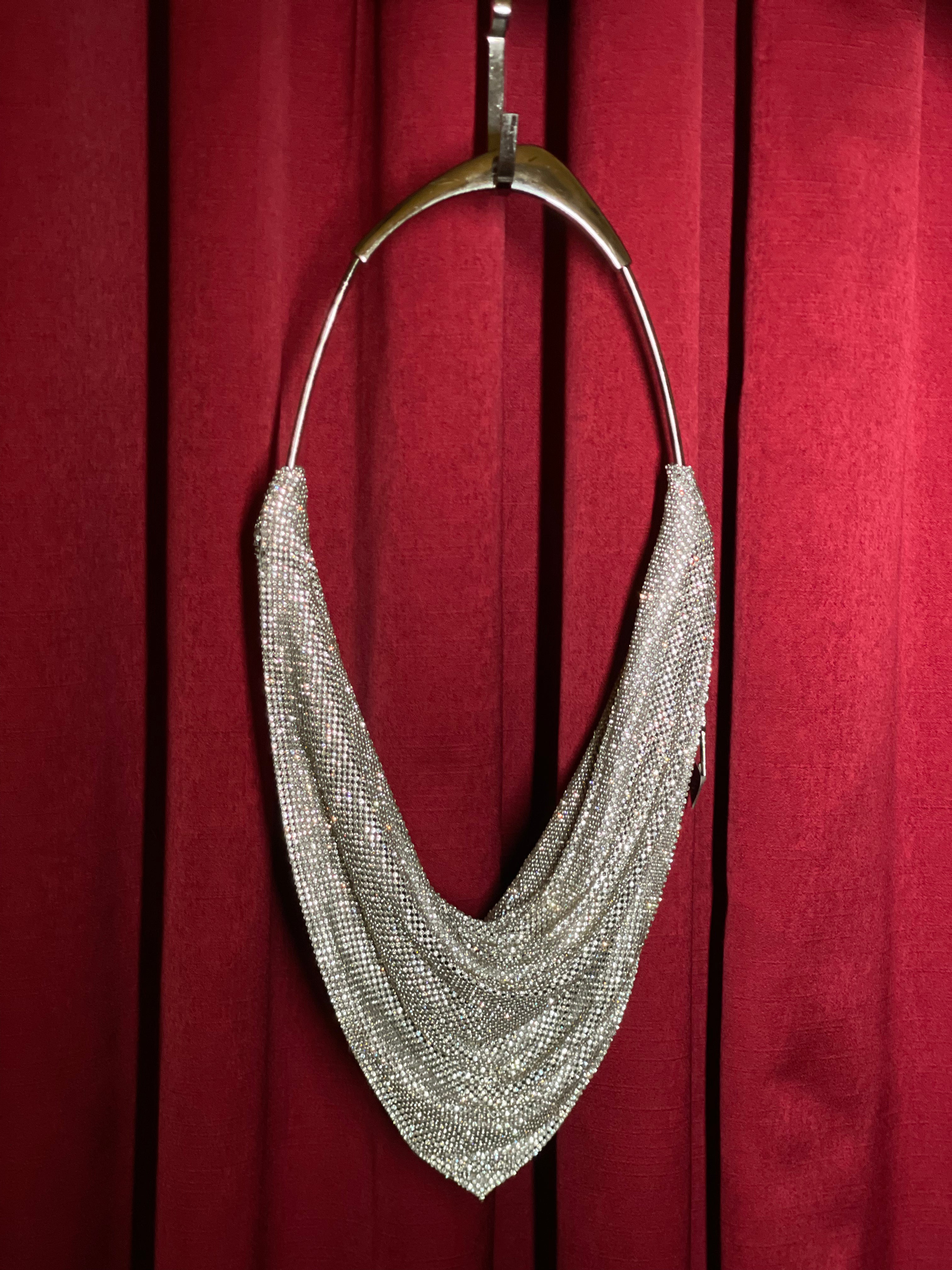 Silver Rhinestone Embellished Bag