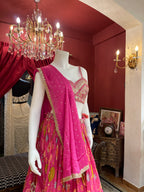 Pink Floral Festive Lehenga Set