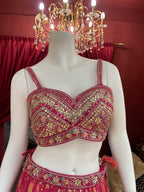 Pink Floral Festive Lehenga Set