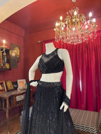 Black Shimmer Sequin Lehenga