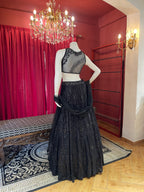 Black Shimmer Sequin Lehenga