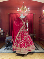 Red Sequin Floral Threadwork Bridal