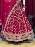 Red Sequin Floral Threadwork Bridal