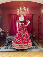 Red Sequin Floral Threadwork Bridal