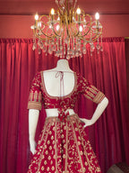 Red Sequin Floral Threadwork Bridal