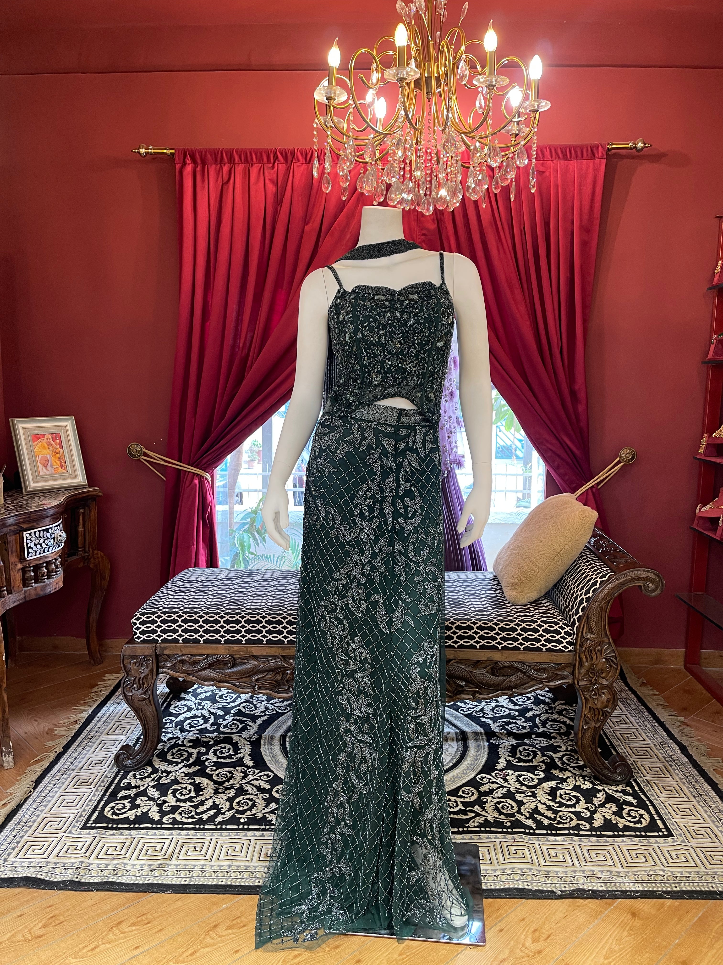 Green Sheer Sequin Set