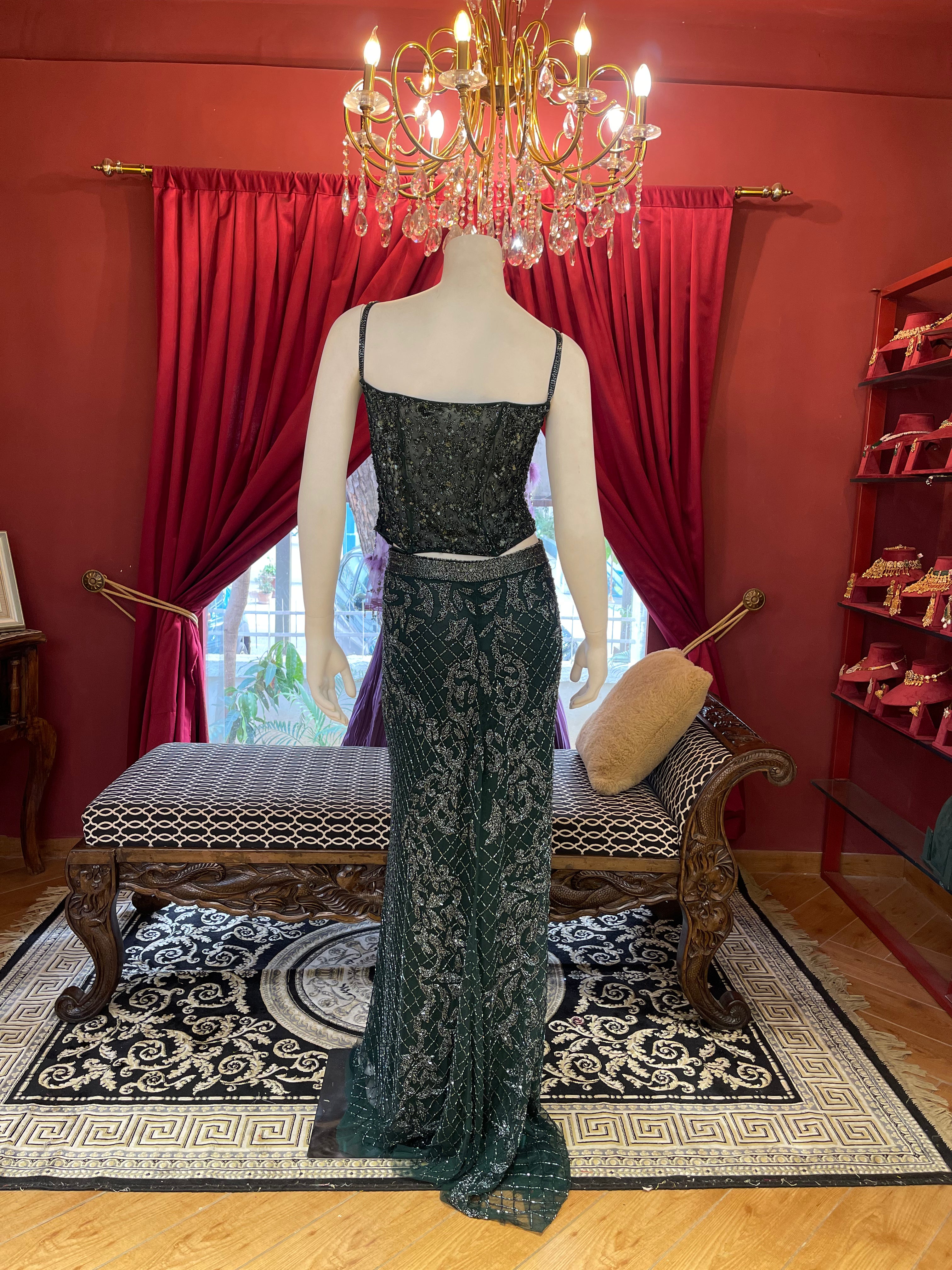 Green Sheer Sequin Set