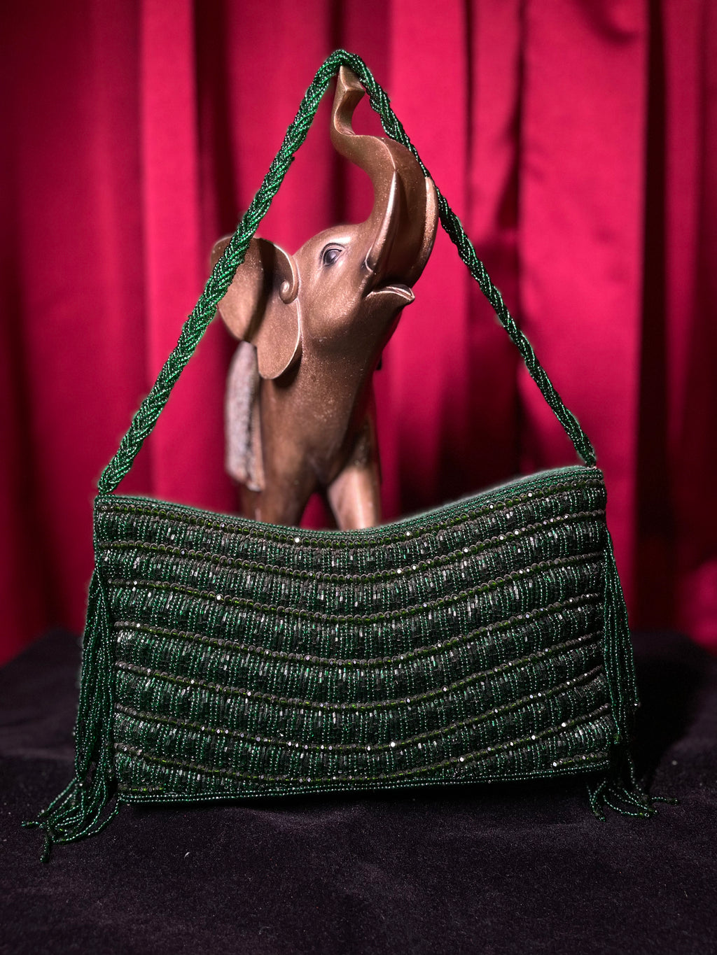 Green Beaded Purse