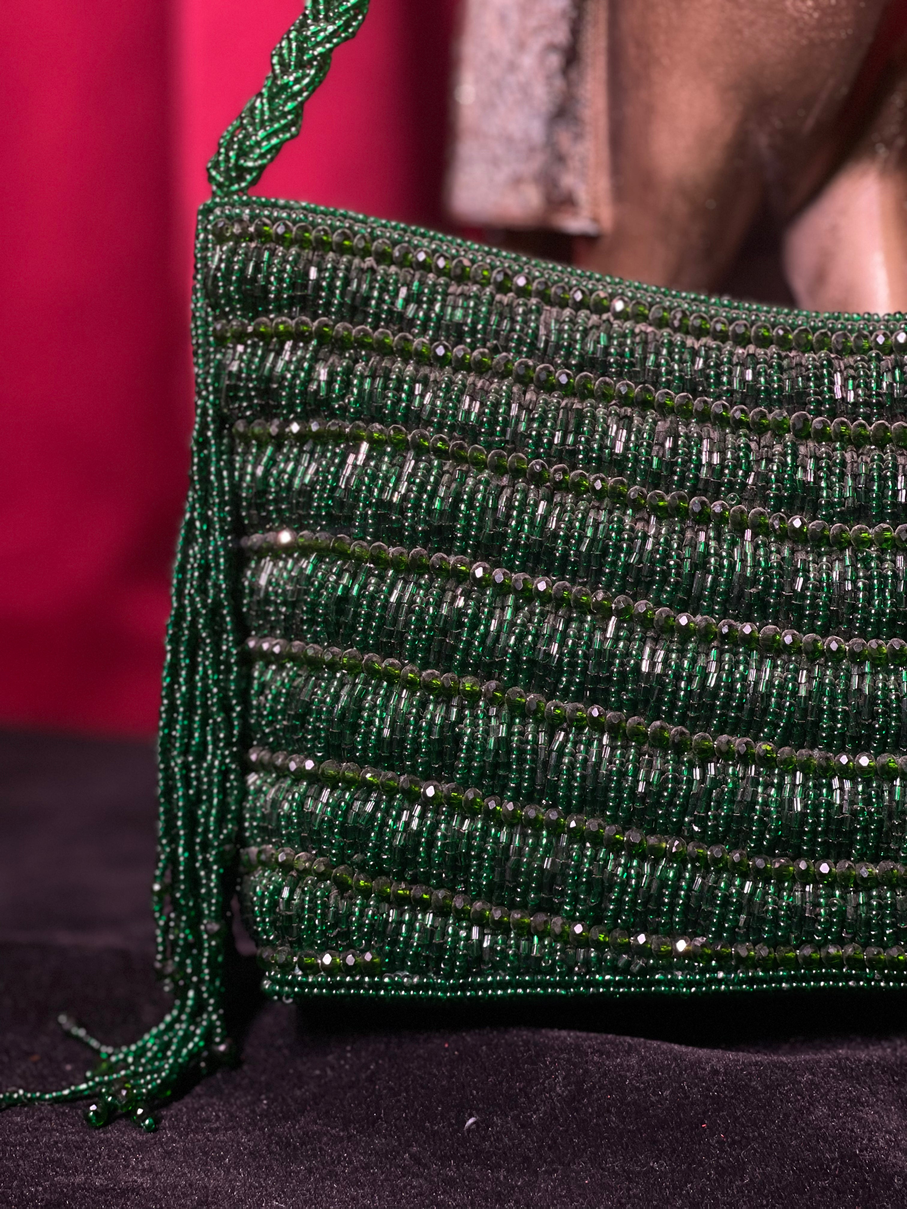 Green Beaded Purse