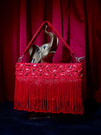 Red Beaded Dangles Purse
