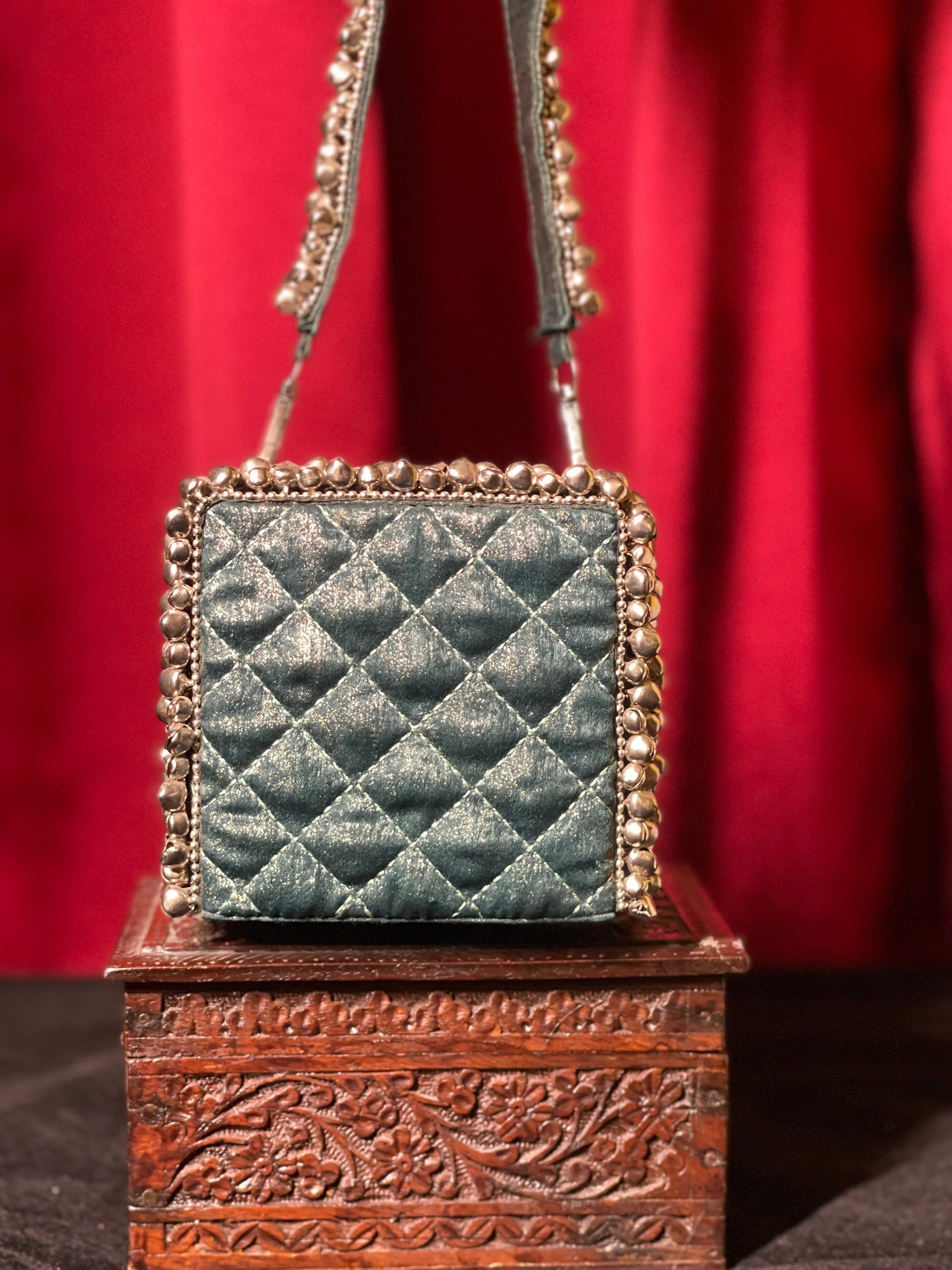 Green Box Purse With Ghungroos