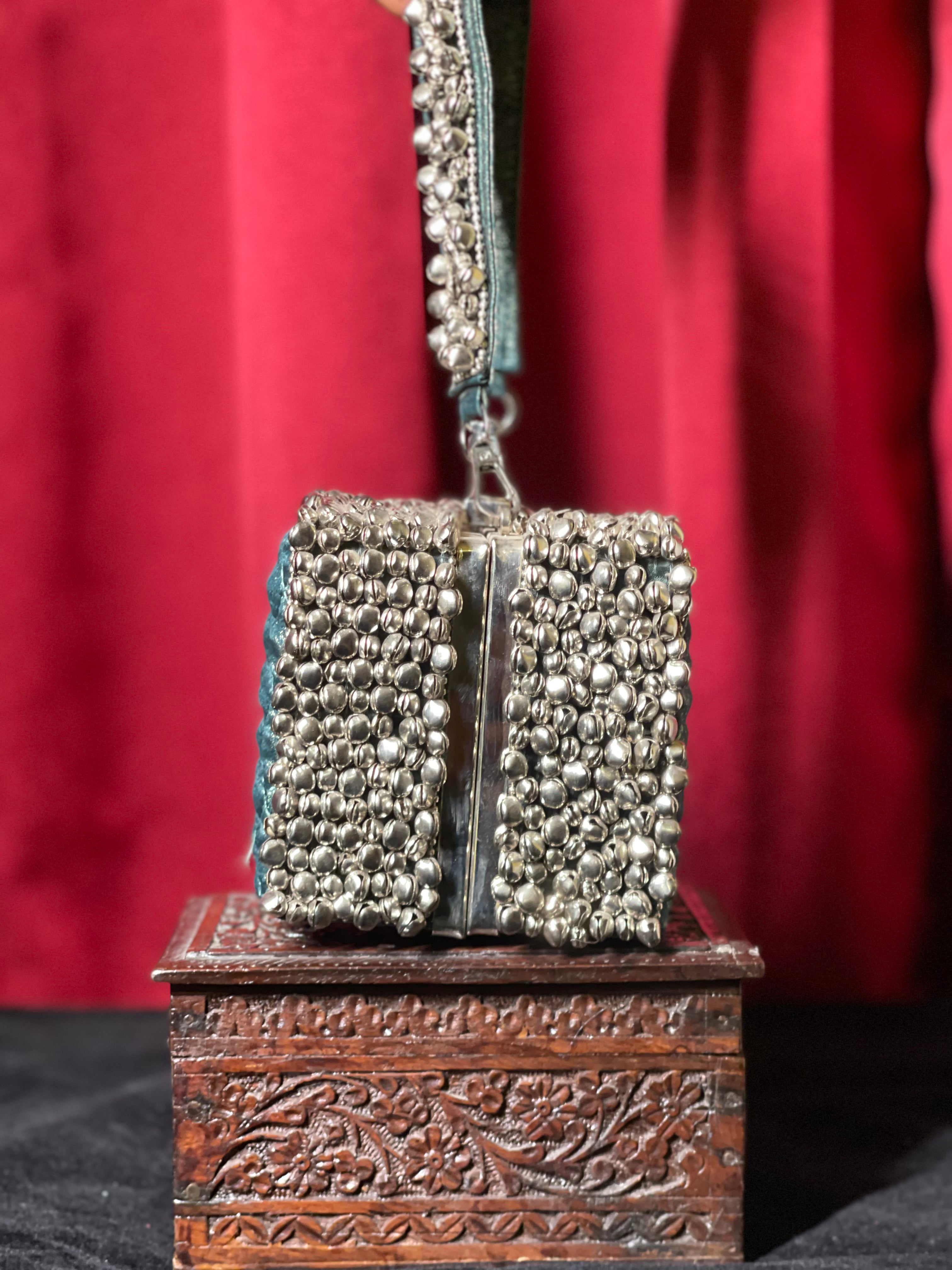 Green Box Purse With Ghungroos
