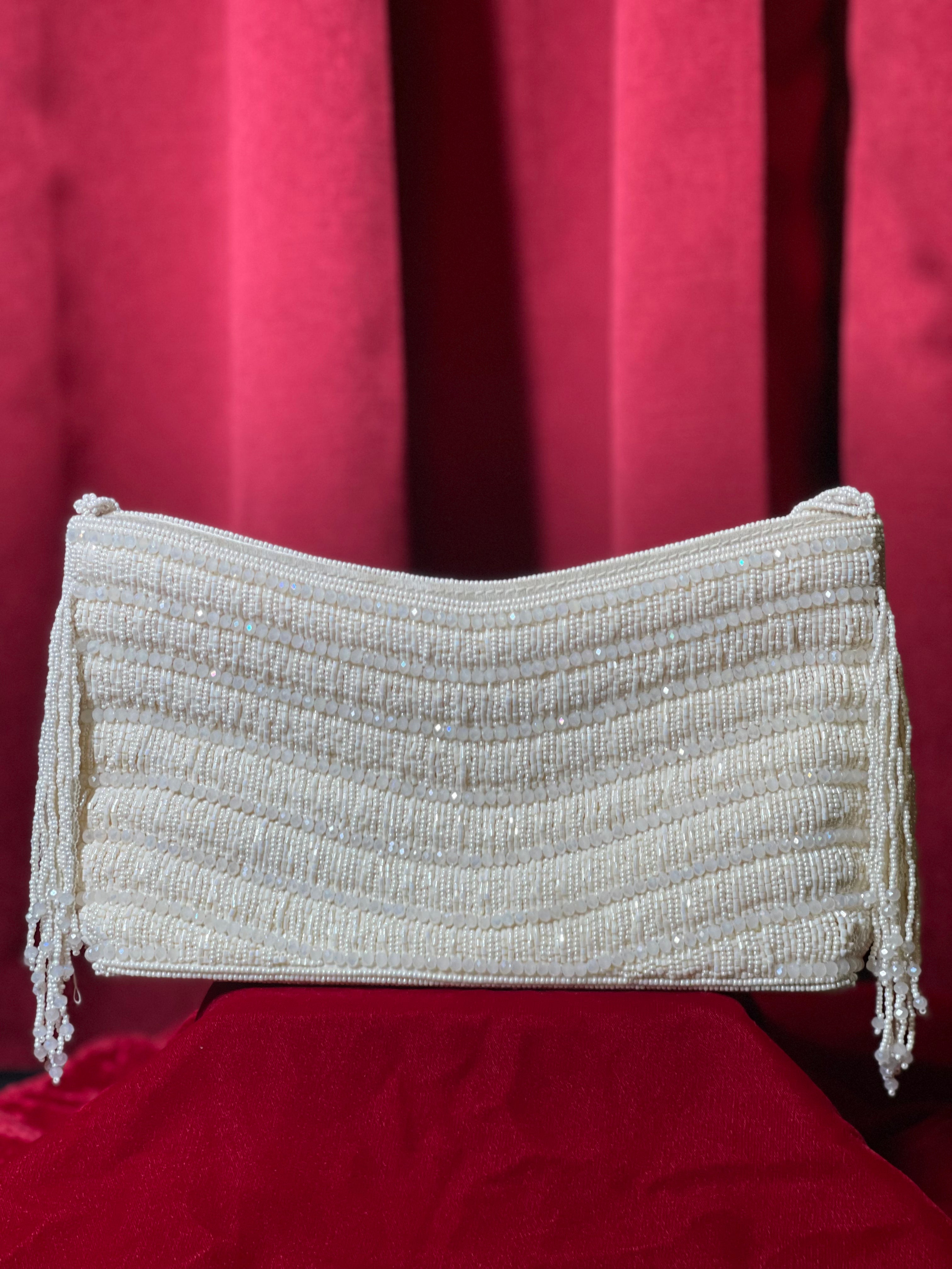 White Beaded Purse